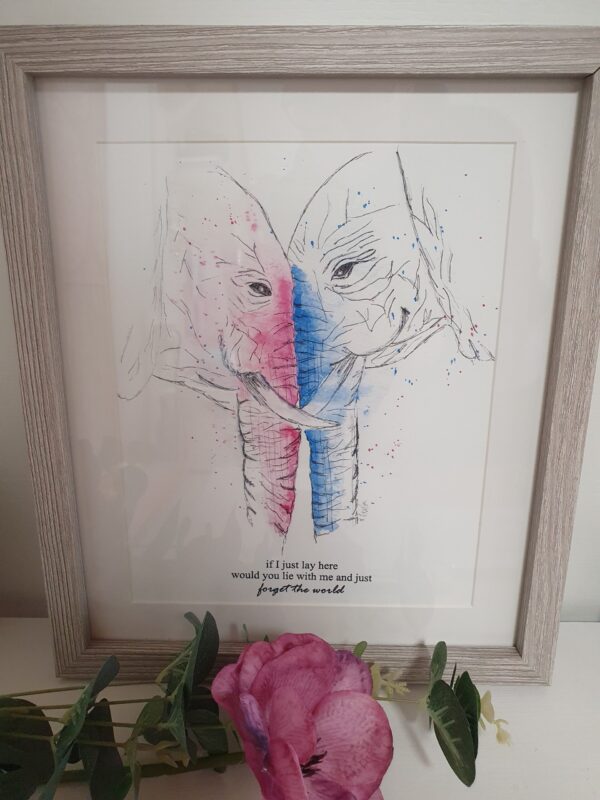 Personalised Engagement/Couple Watercolour Print