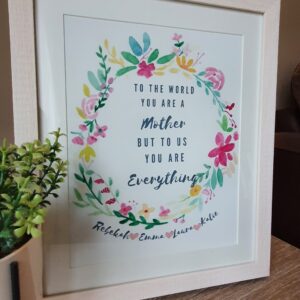 Personalised Floral Wreath Quote