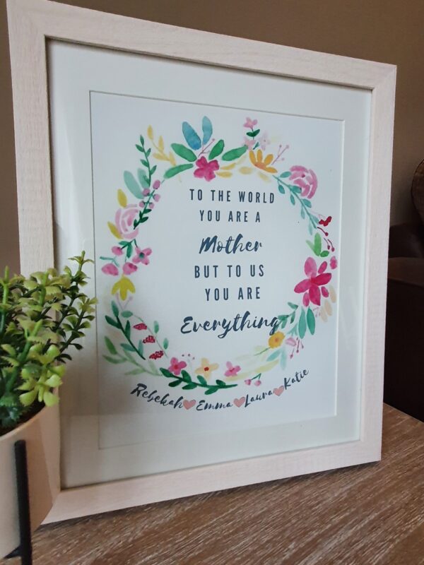 Personalised Floral Wreath Quote